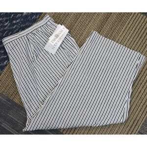 Norton Studio Black White Striped Pants Size 18W NWT Capri